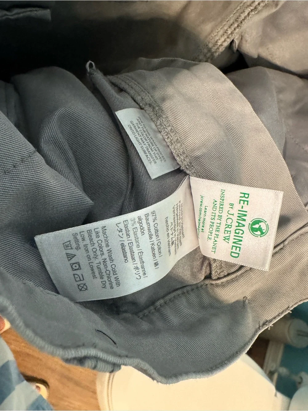 J. Crew Men's Grey Cotton Chino Pants